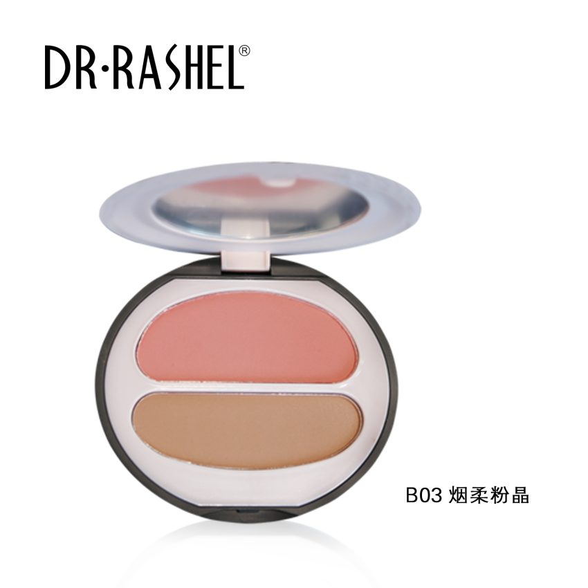 Dr. Rashel Ladies Long Wearing Velvet Touch Blush Duo for Girls & Women - Smokey Powder Crystal