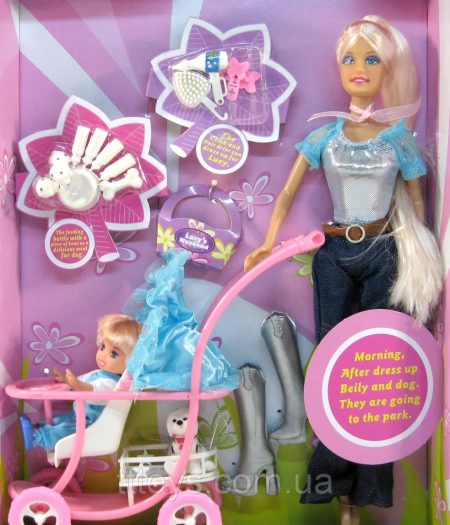 Defa Lucy Barbie Doll with Baby Stroller 3