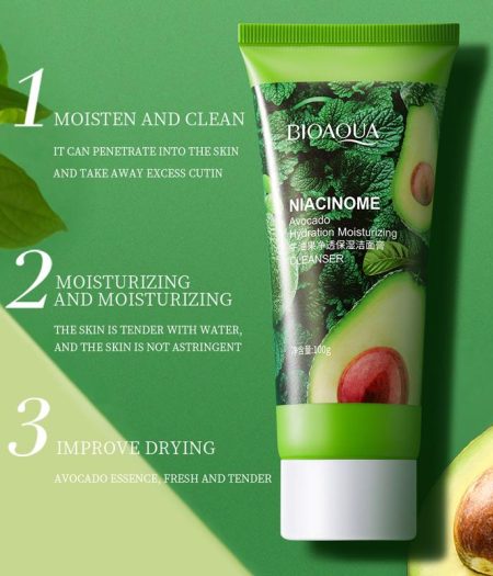 Bioaqua Avocado Natural Face Cleanser Care Acne Treatment 100g 1