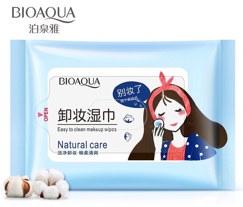 BIOAQUA Easy to Clean Remover Makeup Wipes Natural Care 25pcs 2