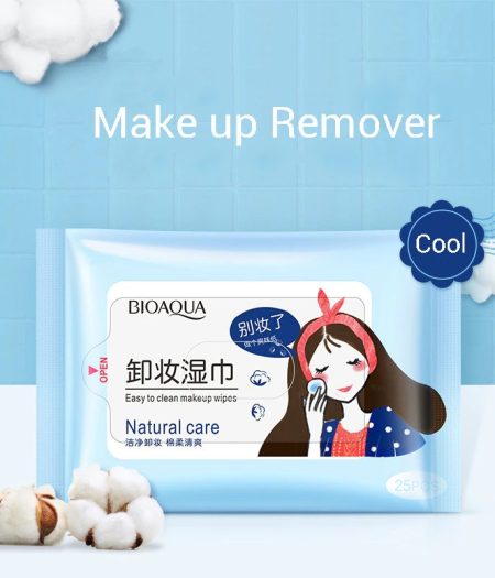 BIOAQUA Easy to Clean Remover Makeup Wipes Natural Care 25pcs