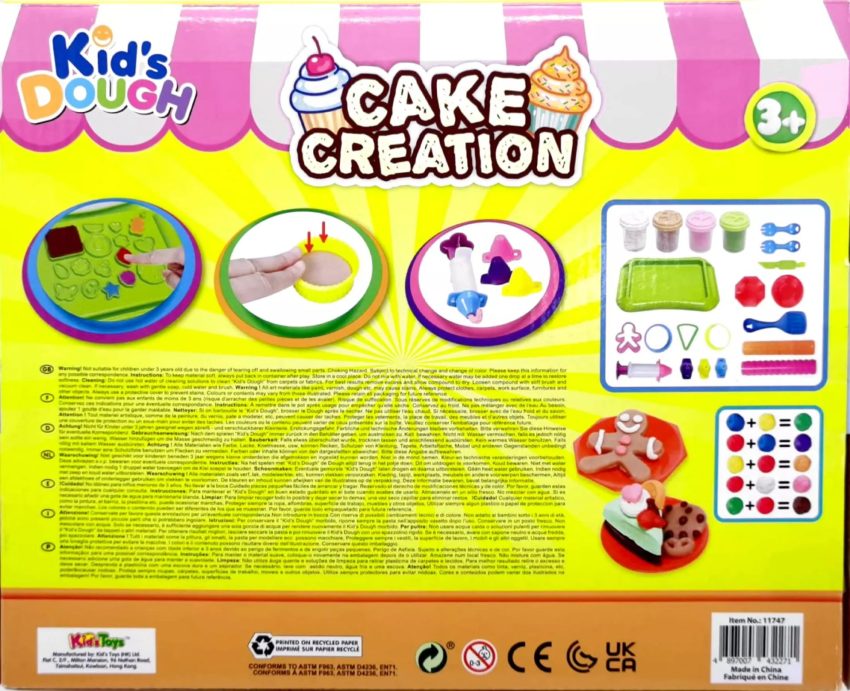Kids Dough Cake Creation Set Doh Pack Toy 3