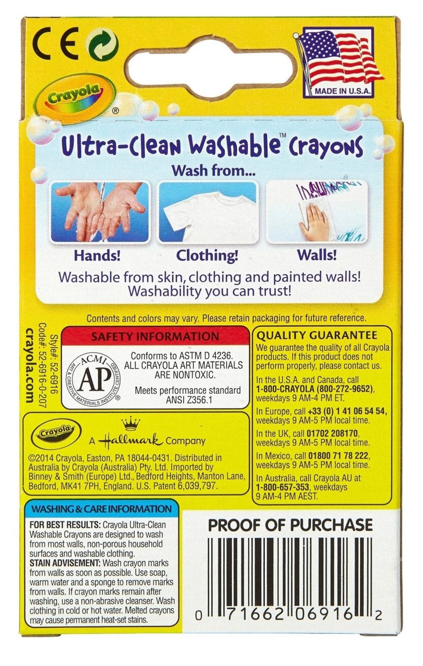 Crayola Ultra-Clean Washable Crayons Regular 16 Colors
