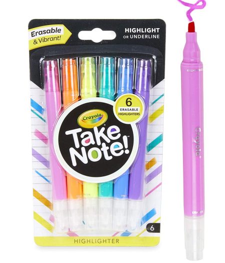 Crayola Take Note Slim Erasable Highlighters 6 Pieces 2