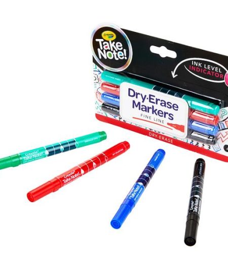 Crayola Dry Erase Markers Fine Line 4 Colors 4