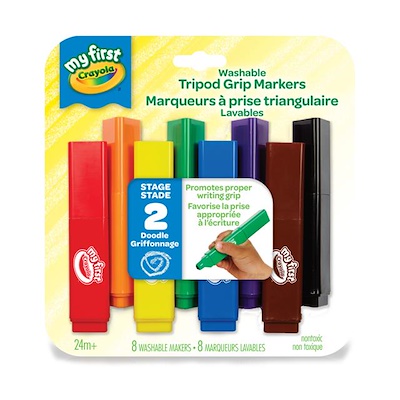 Crayola My First Tripod Washable 8 Markers for Toddlers 1